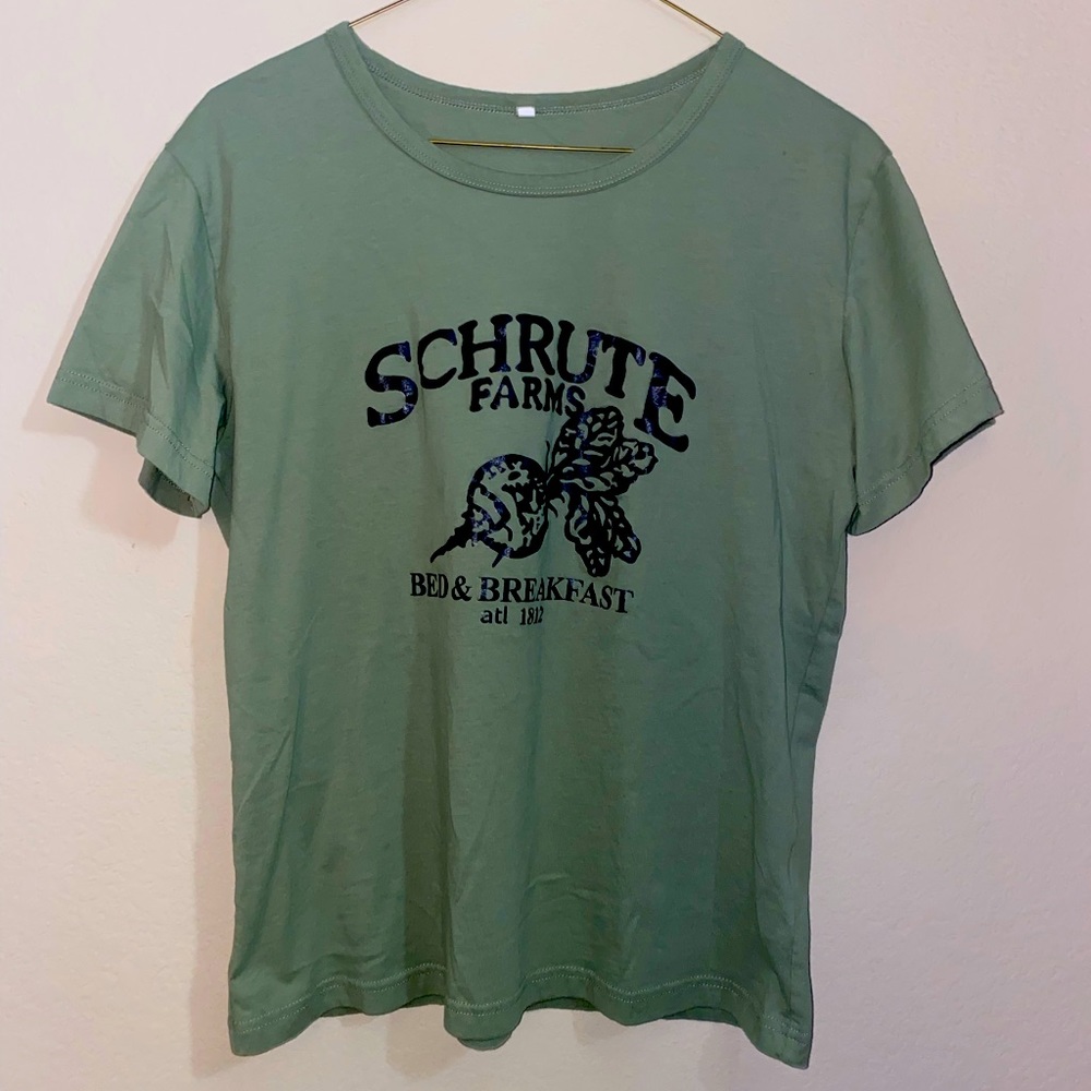 SCHRUTE FARMS The Office T Shirt Army Green Size M